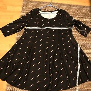 Dress with lipstick pattern